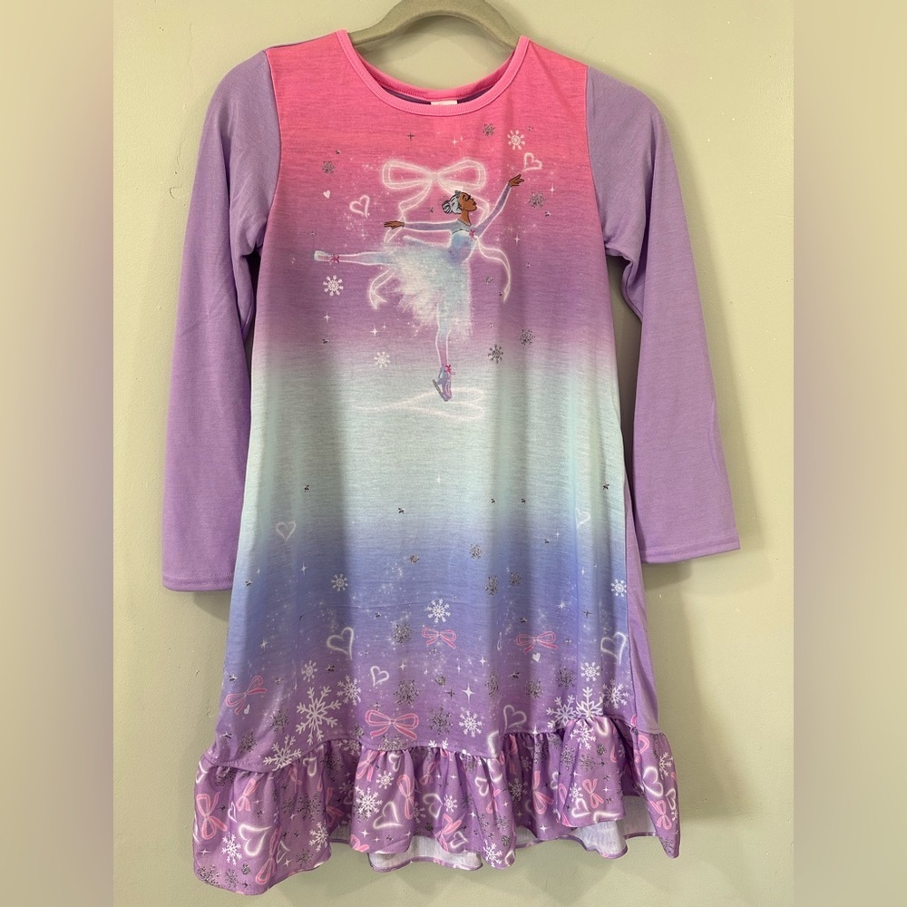 Girls' Ballerina Nightgown - Pink and Purple size 10-12
